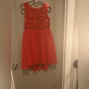 Cat and Jack Girls Red glitter occasion dress